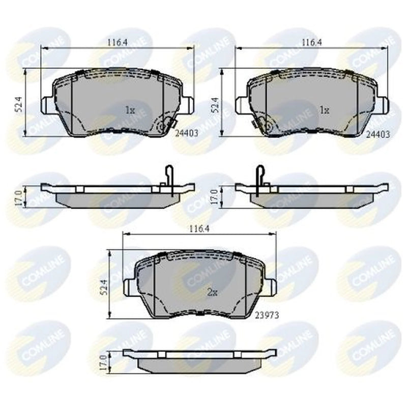 Comline 4 x Front Brake Pad Set fits Nissan Micra IV 2010-2020 1.2