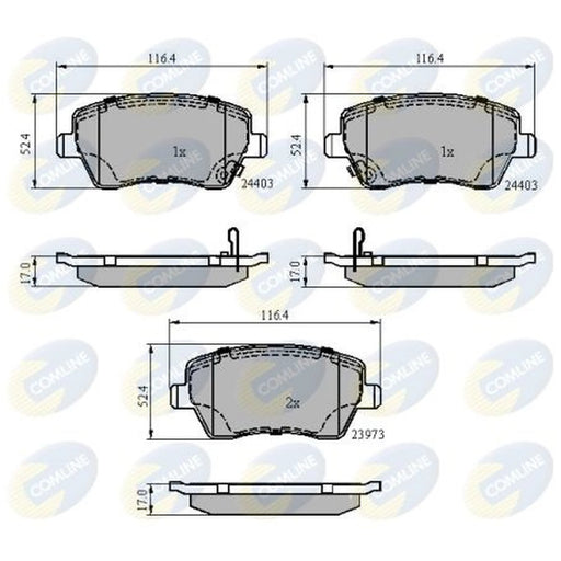 Comline 4 x Front Brake Pad Set fits Nissan Micra IV 2010-2020 1.2