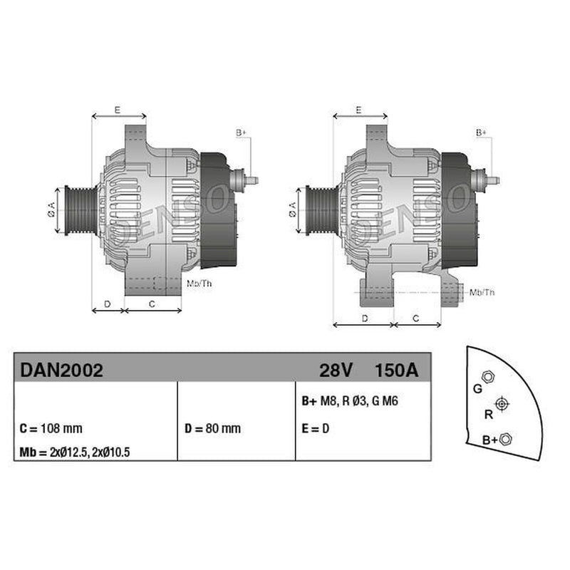 Denso Car Alternator 12V