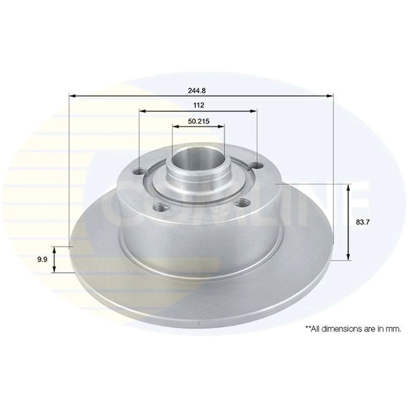 Comline 2 x Solid Brake Discs fits Audi A4 B5 1994-2001 1.6 1.8 1.9 2.4 2.5 2.6