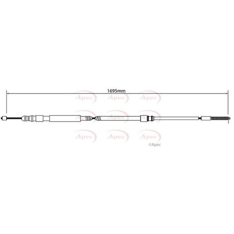 Apec Handbrake Cable Left Rear fits BMW 3 1997-2007