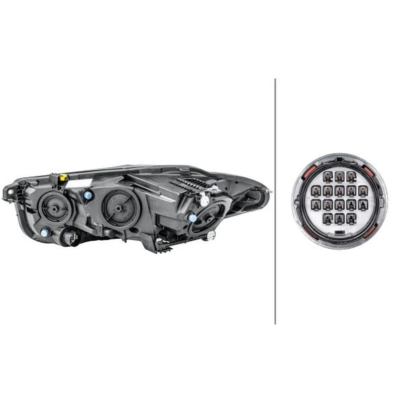 Hella Headlight Headlamp H7 Right 1LH 011 811-141