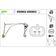 Valeo Electric Window Regulator Lifter Right Front 850903
