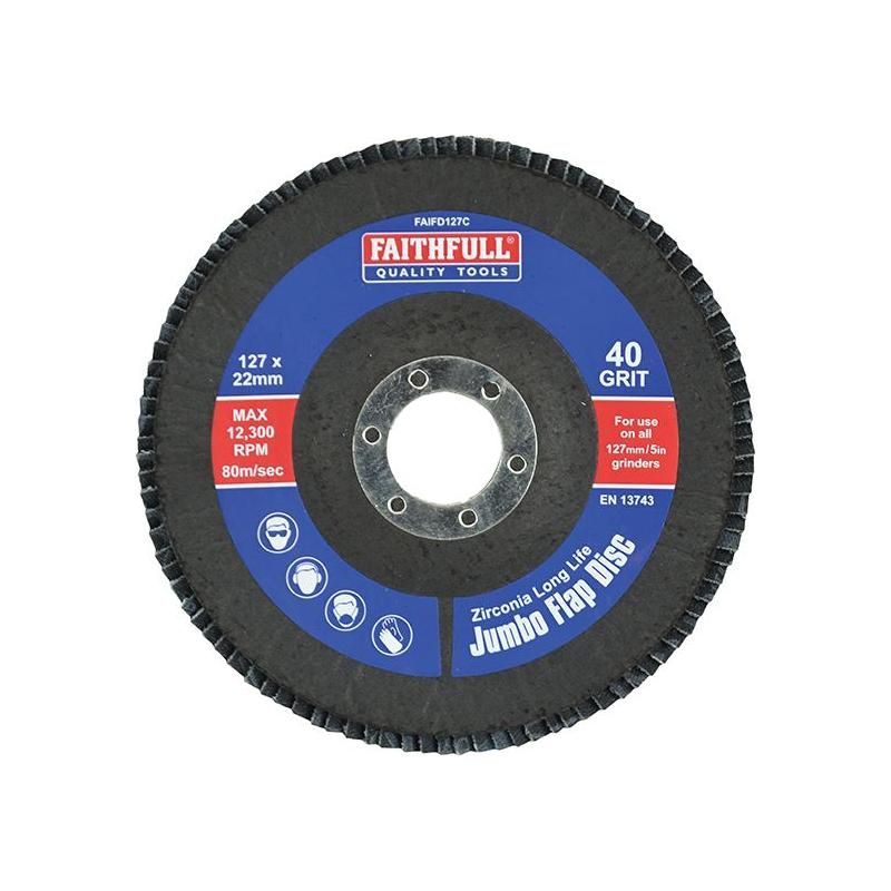 Faithfull Abrasive Jumbo Flap Disc 127mm Coarse Faithfull - Town Tools