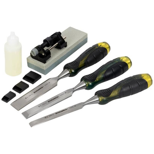 Roughneck Bevel Edge Chisel & Sharpening Kit, 6 piece Roughneck - Dynamic Drive