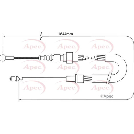 Apec Handbrake Cable Right Rear CAB1400
