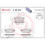 Brembo 4 x Front Brake Pad Set fits Cadillac Ats 2013 on 2.0