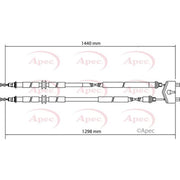 Apec Handbrake Cable Centre fits Ford Fiesta 1995-2002 1.25 1.3 1.6