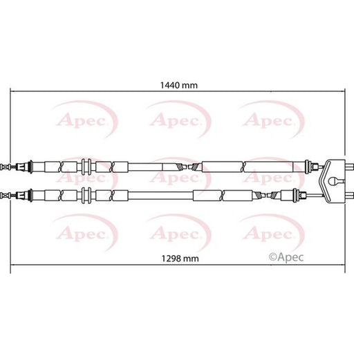 Apec Handbrake Cable Centre fits Ford Fiesta 1995-2002 1.25 1.3 1.6