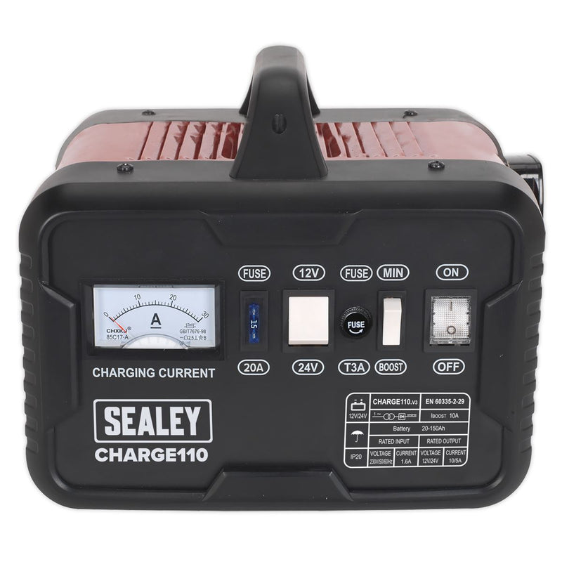 Sealey Battery Charger 14Amp 12V/24V 230V CHARGE110 Sealey - Dynamic Drive