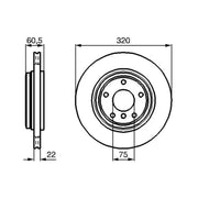 Bosch 2 x Internally Vented Brake Discs fits BMW 3 1999-2007