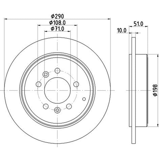 Mintex 2 x Solid Brake Discs fits Peugeot 607 2000-2011 2.0 2.2 3.0