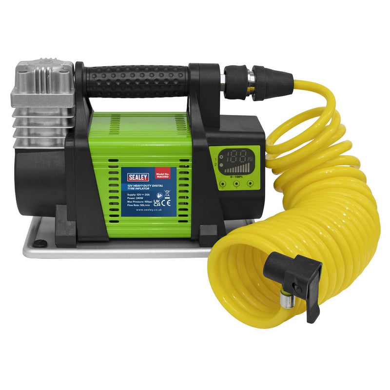 Sealey Digital Tyre Inflator 12V Heavy-Duty MAC05D Sealey - Dynamic Drive