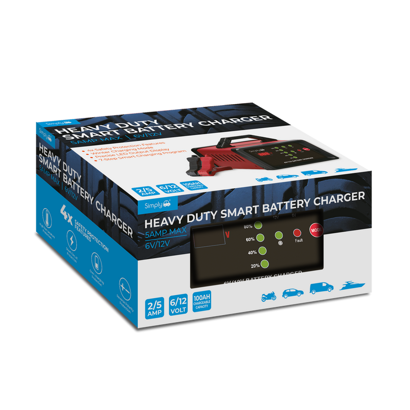 6v/12v 5 amp Automatic Electronic Intelligent Smart Fast Battery Trickle Charger Simply - Dynamic Drive