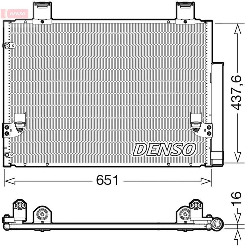 Denso Air Conditioning Condenser fits Toyota Hilux Vigo VII Pickup 2004-2015