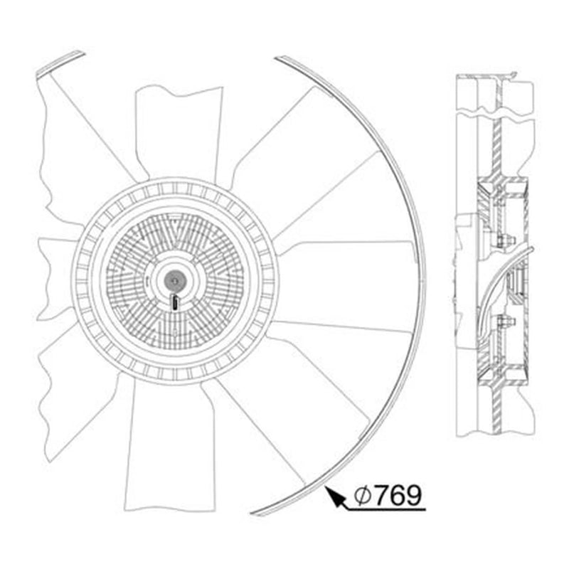 Mahle Engine Cooling Fan fits Mercedes-Benz Unimog 2002 on