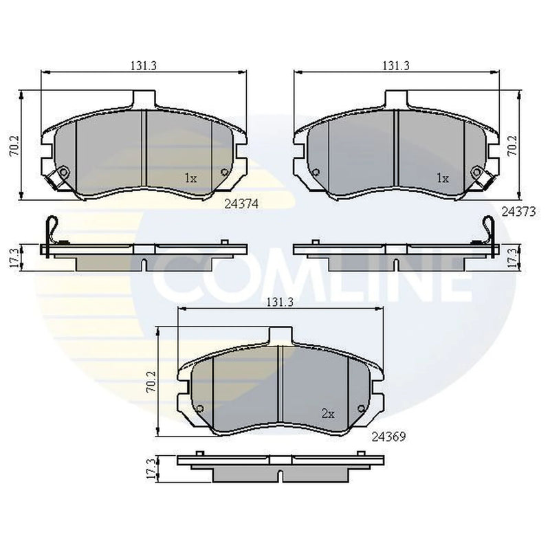 Comline 4 x Front Brake Pad Set fits Hyundai Elantra III 2000-2006 1.6 1.8 2.0
