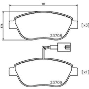 Mintex Front Brake Pad Set fits Abarth 500C / 595C / 695C 2008-2009 1.4