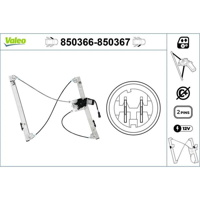 Valeo Electric Window Regulator Lifter Left Front 850366