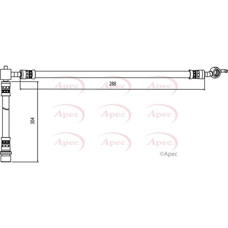 Apec Brake Hydraulic Hose Line Rear Left fits Toyota Yaris Verso 2000-2005 1.3