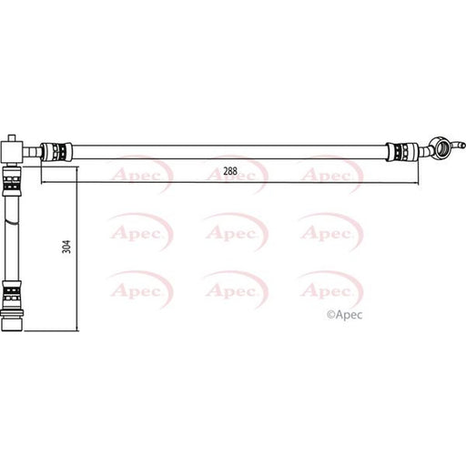 Apec Brake Hydraulic Hose Line Rear Left fits Toyota Yaris Verso 2000-2005 1.3