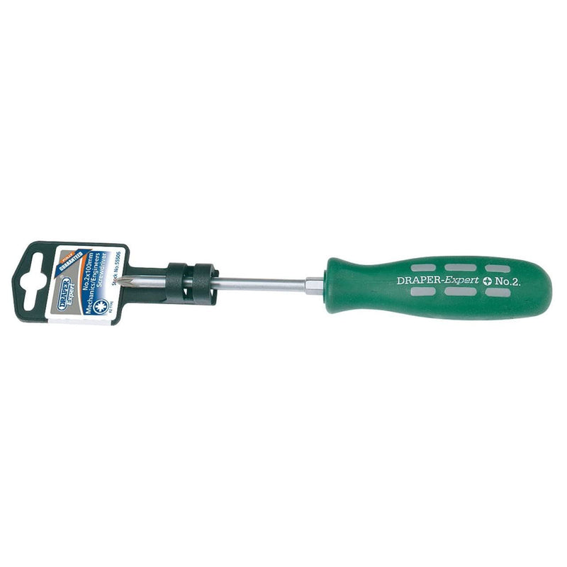 Draper Expert PZ Type Mechanic's Screwdriver, No.2 x 100mm 55506 Draper - Dynamic Drive