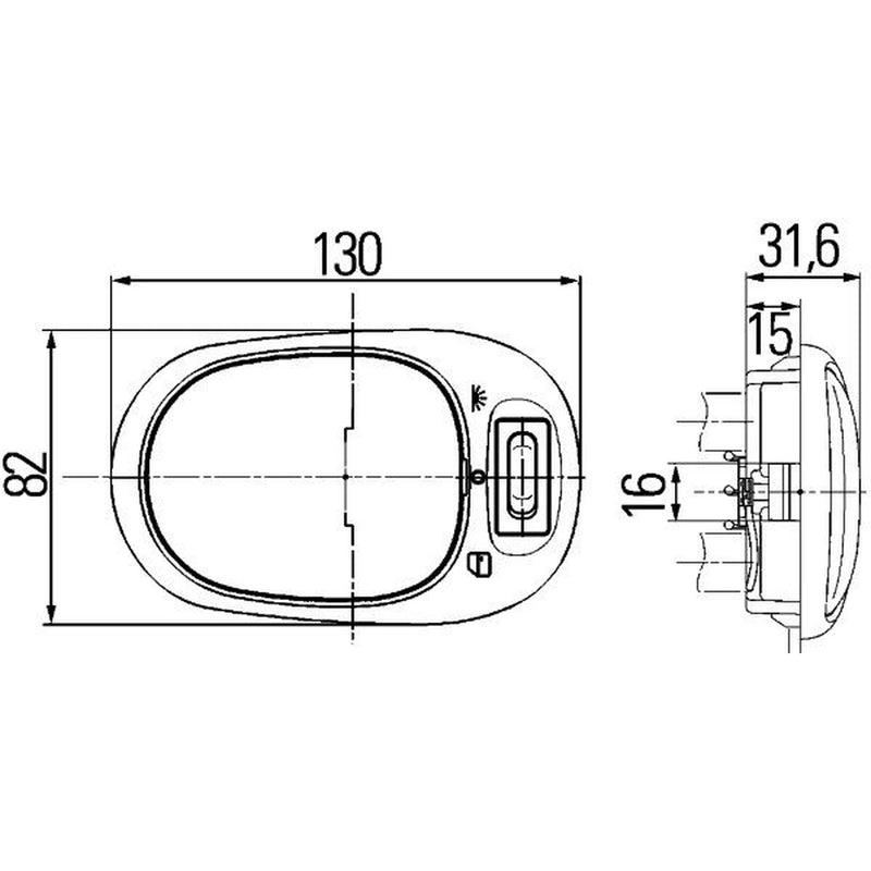 Hella Interior Lamp MG12 2JA fits John Deere Series 5 2009 on