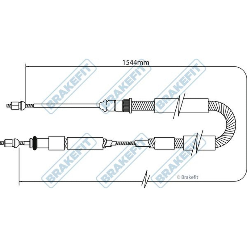 Apec Handbrake Cable Right Rear fits Citroën Xsara 1997-2005 1.6 1.8 2.0