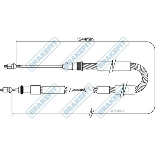 Apec Handbrake Cable Right Rear fits Citroën Xsara 1997-2005 1.6 1.8 2.0
