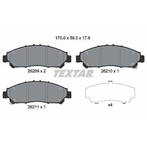 Textar Front Brake Pad Set 2620901
