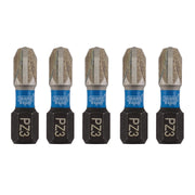 Draper Expert PZ-Type Impact Screwdriver Bits, No.3 x 25mm, 1/4" Hex (Pack of 5) Draper - Dynamic Drive