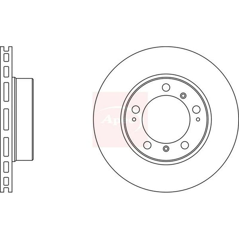 Apec 2 x Vented Front Brake Discs DSK2090-x2