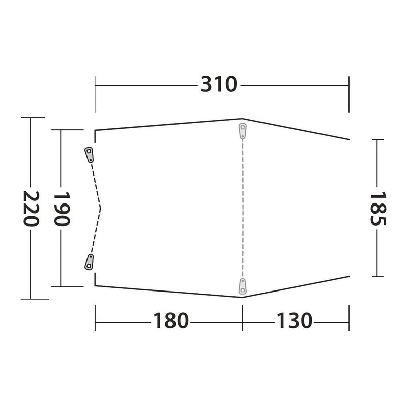 Outwell Sandcrest L Poled Tailgate Awning Outwell - Dynamic Drive