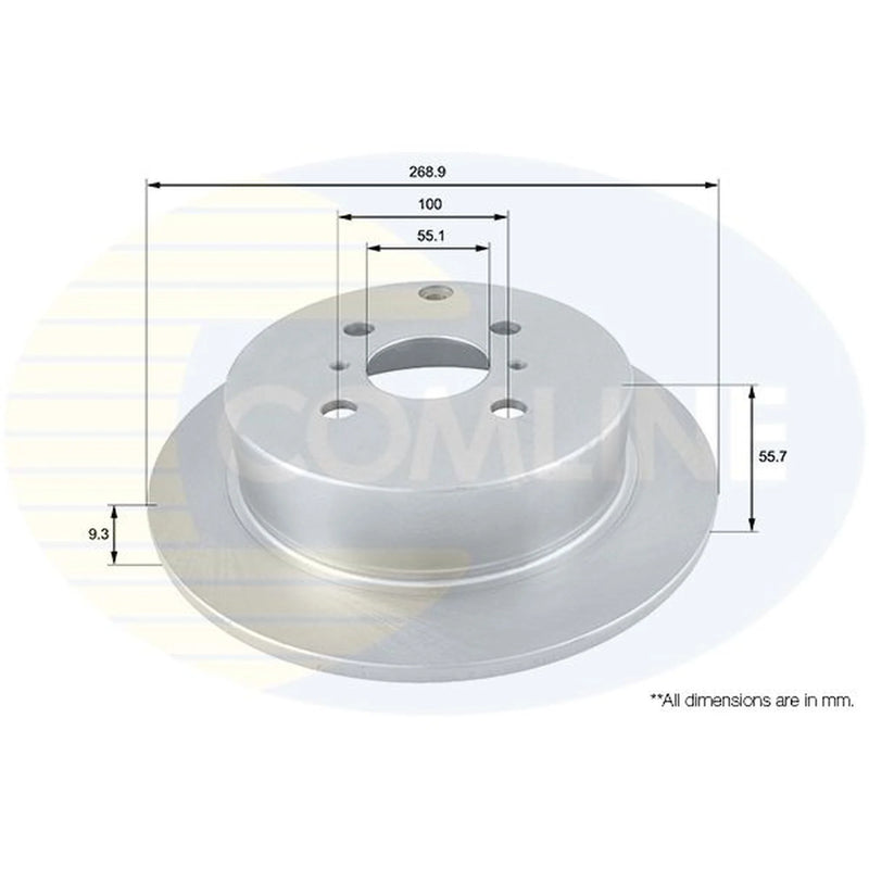 Comline Rear Brake Solid Discs & Pads fits Toyota Yaris Verso 1999-2005 1.3 1.4