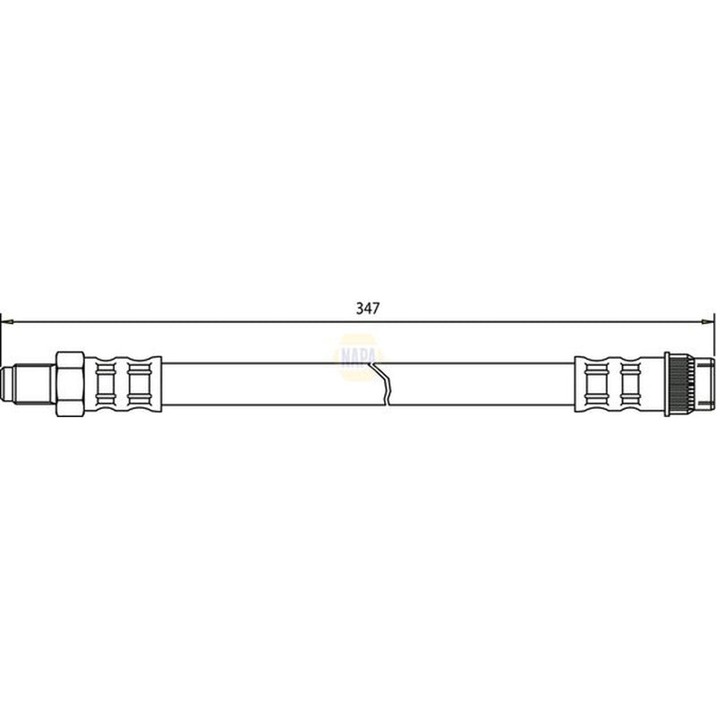 NAPA Brake Hydraulic Hose Line Front fits Renault 21 1986-1994 2.0 2.1