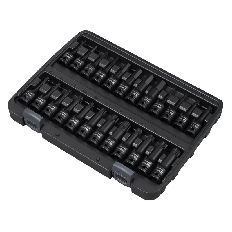 Premier Hex/TRX-Star*/Spline Impact Socket Bit Set 1/2"Sq Drive 24pc Sealey Premier - Dynamic Drive