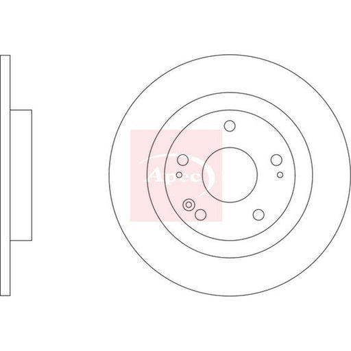 Apec 2 x Solid Brake Discs fits Honda E 2019 on