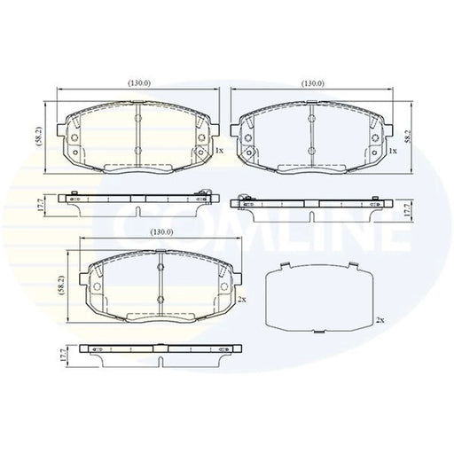 Comline Front Brake Discs & Pads fits Hyundai Kona 2017-2023 1.0 1.6
