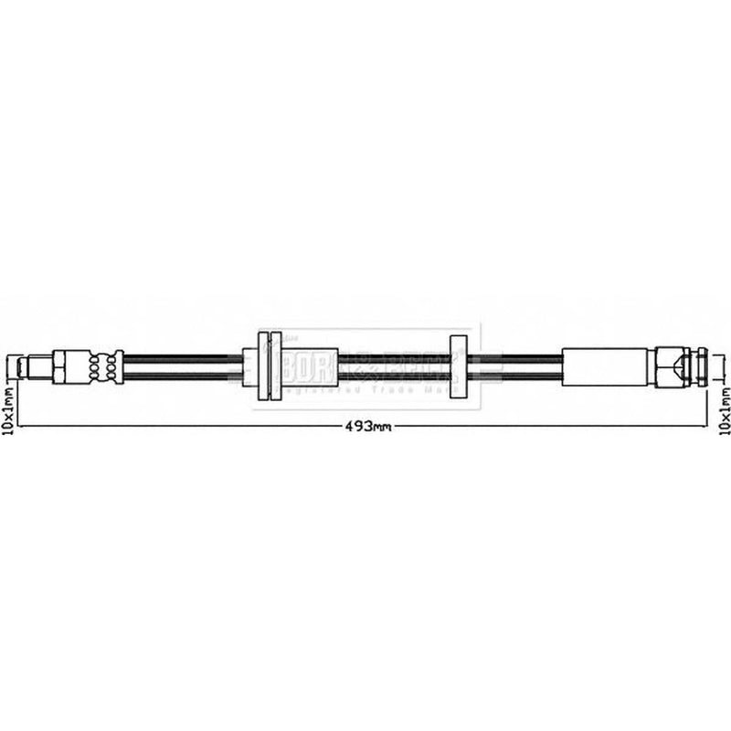 Borg & Beck Brake Hydraulic Hose Line Front Right BBH8342