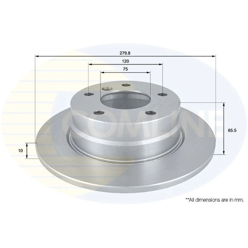 Comline 2 x Solid Brake Discs fits BMW 1 2004-2011