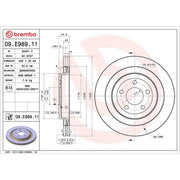 Brembo 2 x Brake Discs fits Ford Usa Mustang 2014-2023 2.3 3.7 5.0