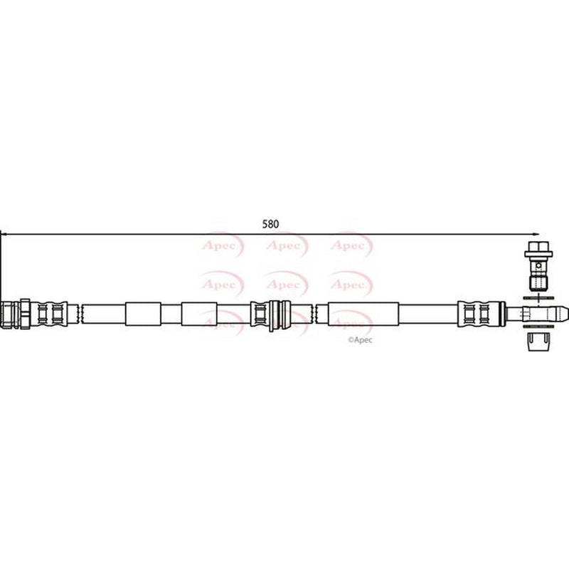 Apec Brake Hydraulic Hose Line Front fits Audi A3 1998-2003 1.8 1.9