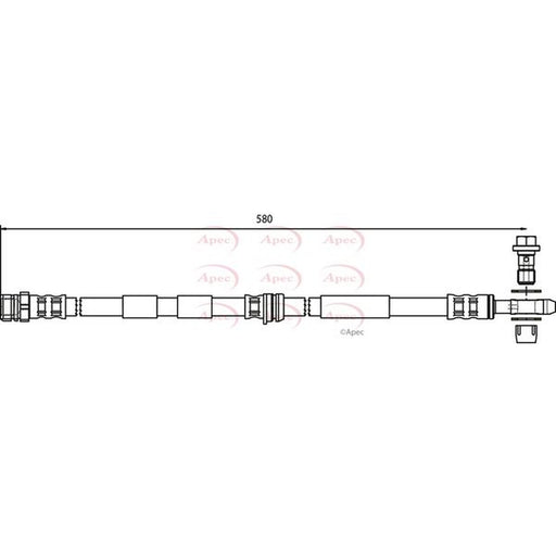 Apec Brake Hydraulic Hose Line Front fits Audi A3 1998-2003 1.8 1.9