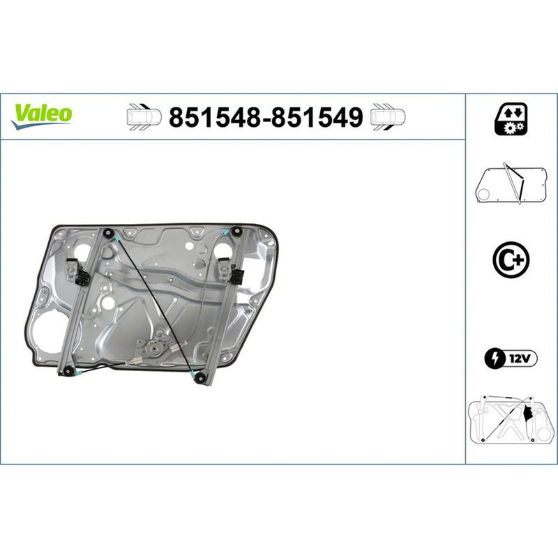 Valeo Electric Window Regulator Lifter Right Front 851549