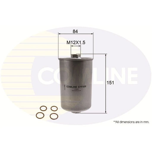 Comline Fuel Filter Element fits Audi 100 C2 1977-1983 2.1