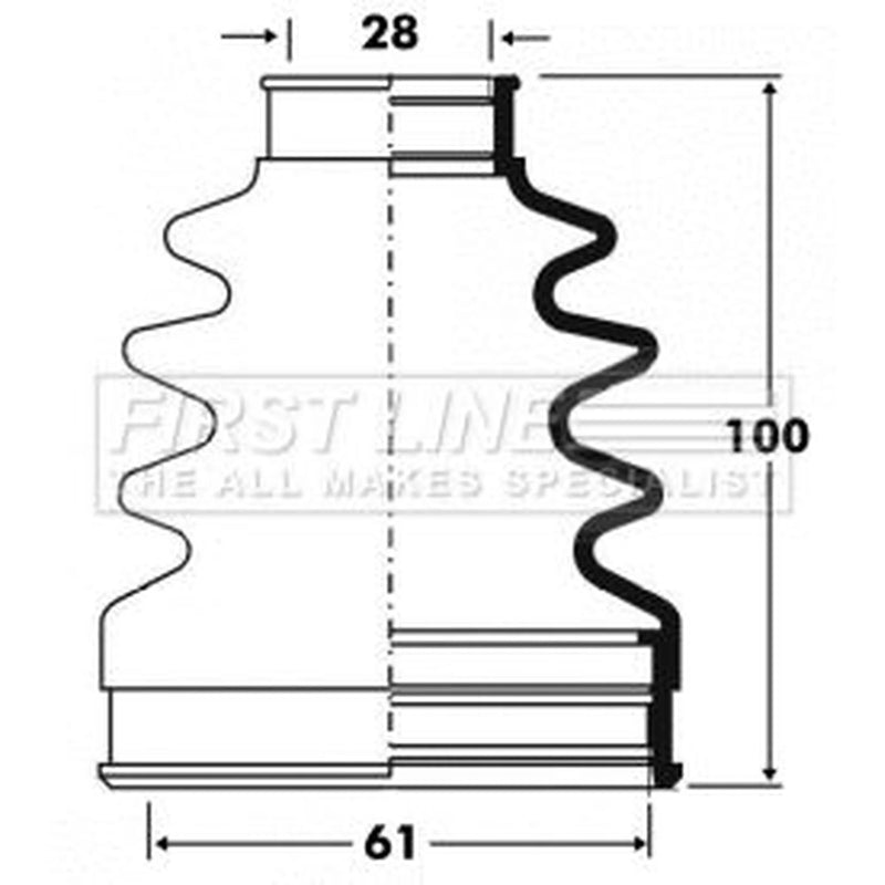First Line Drive Shaft Bellow Kit Front Left fits Ford Fiesta V 2001-2008
