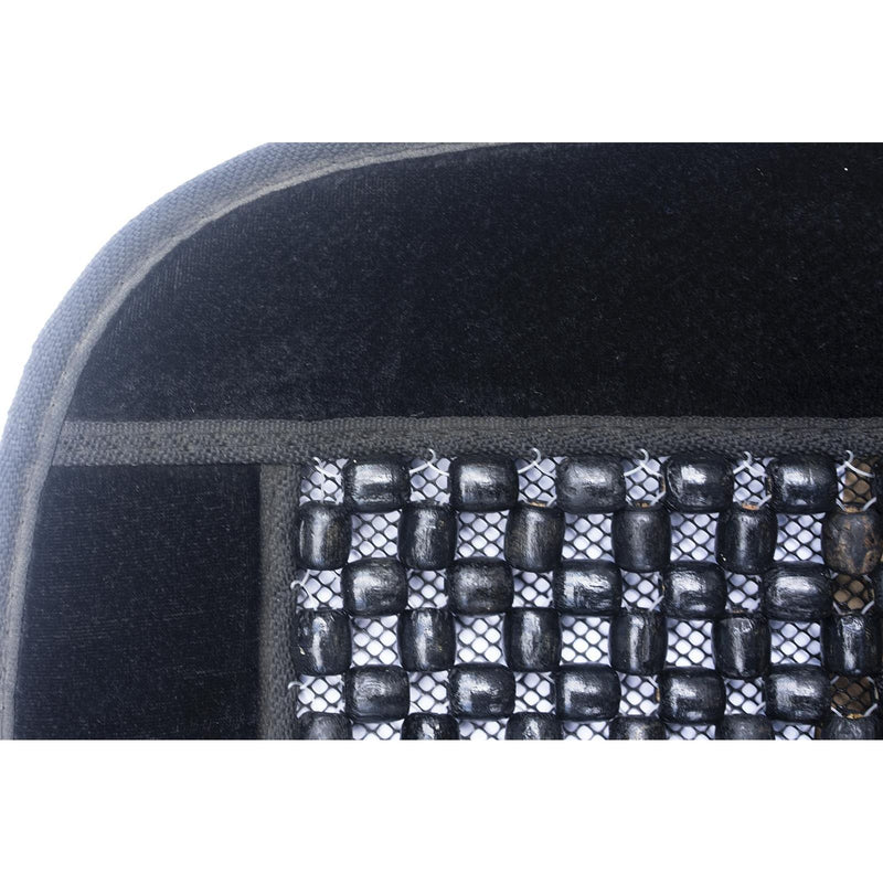 Black Wooden Bead Beaded Pair Massage Massaging Car Taxi Cover Cushion Streetwize  - Dynamic Drive