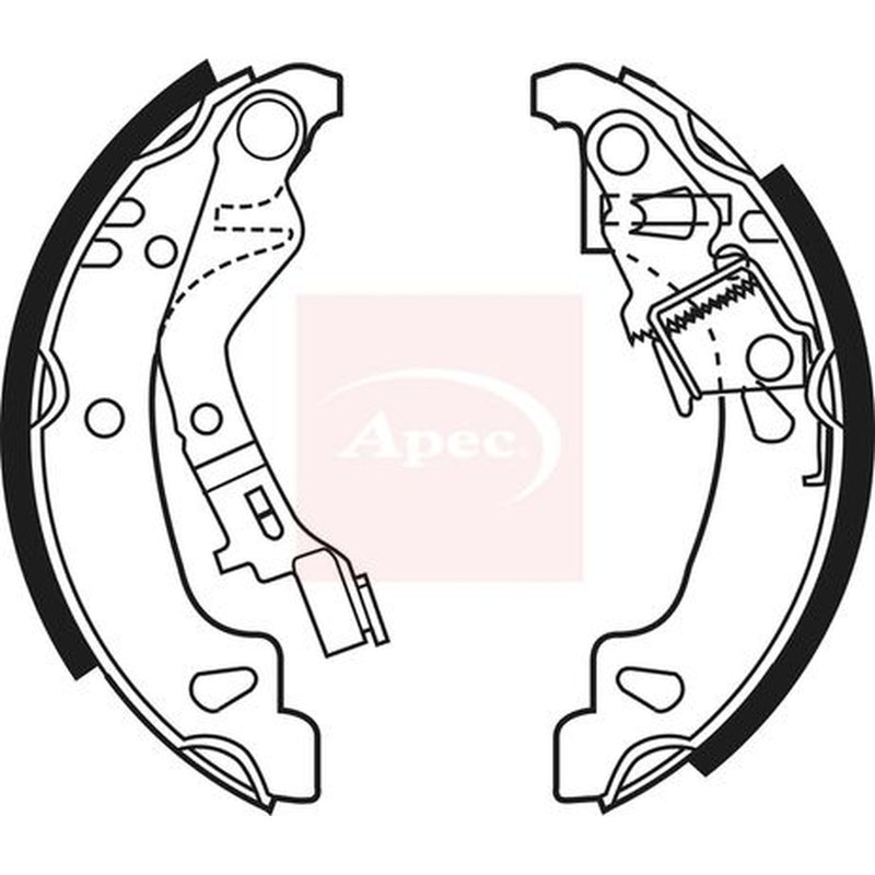 Apec Brake Shoe Set Axle Kit fits Fiat Punto 1999-2012 1.2 188.030 188.233