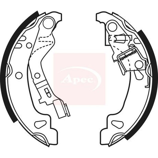 Apec Brake Shoe Set Axle Kit fits Fiat Punto 1999-2012 1.2 188.030 188.233