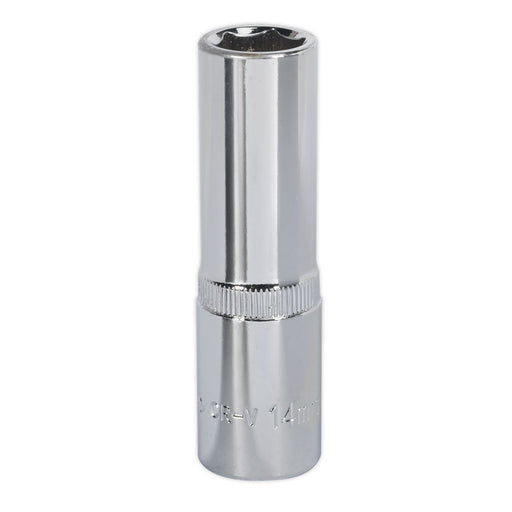 Sealey WallDrive Socket 14mm Deep 1/2"Sq Drive Fully Polished SP1214D Sealey - Dynamic Drive
